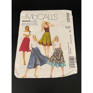 00219‎ - McCall's M5431 Skirts Sewing Misses A5 (6-8-10-12-14) Easy 2 Lengths